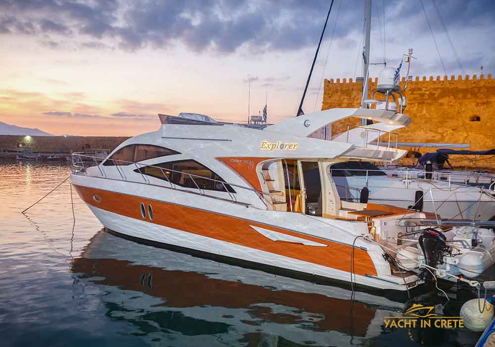 yacht in crete